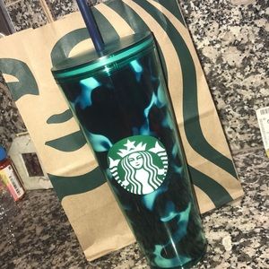⭐️SOLD!Starbucks Teal Blue Tortoise Wave Tumbler⭐️
